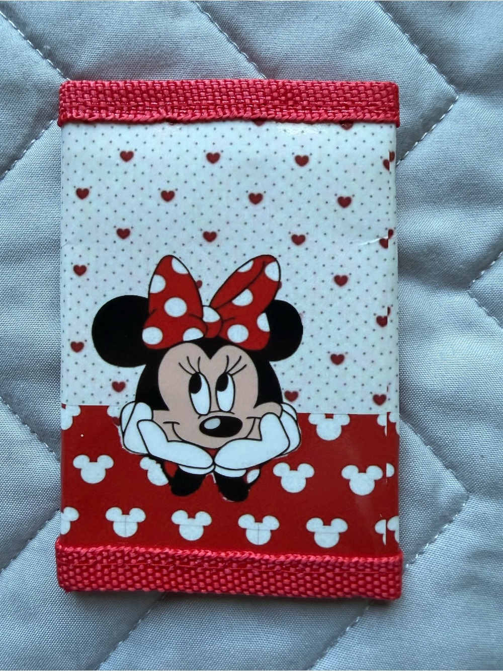 Disney Minnie Mouse Red and White Kids trifold velcro wallet
